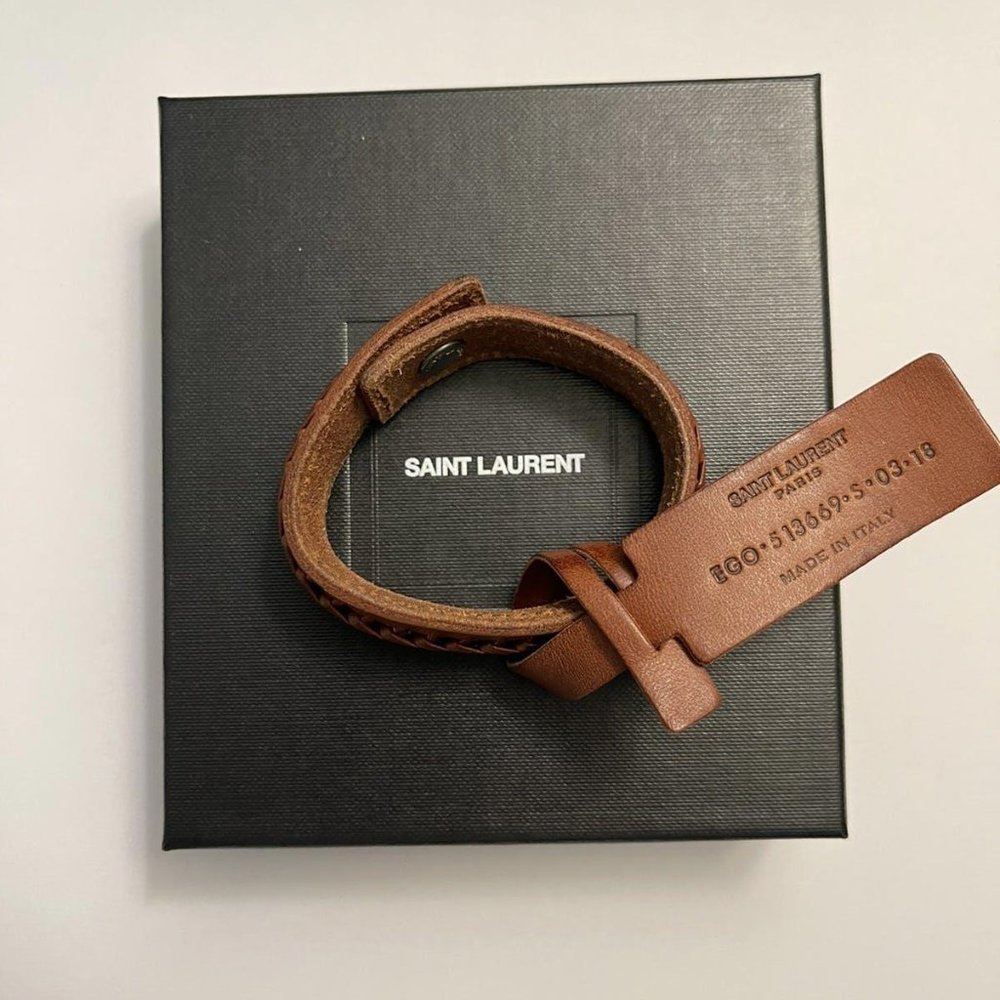 Saint Laurent Paris YSL Leather Bracelet